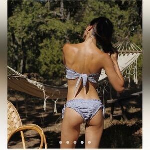 Doen Blue Floral Bikini Bottom Sz L New